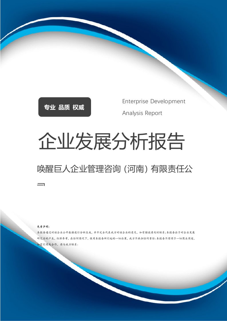 喚醒巨人企業(yè)管理咨詢（河南）有限責(zé)任公司發(fā)展分析與營(yíng)銷策劃報(bào)告